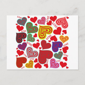 love - hearts and love postcard