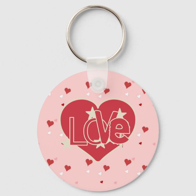 Love Hearts and Stars Key Ring (Front)