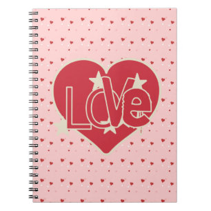 Love Hearts and Stars Spiral Notebook