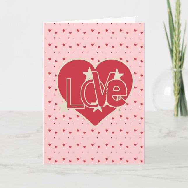 Love Hearts and Stars Valentine's Holiday Card (Front)