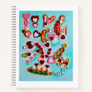 Love hearts art notebook
