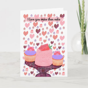 Love Hearts & Cakes Valentine's Holiday Card