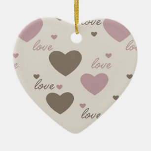 Love Hearts Ceramic Tree Decoration