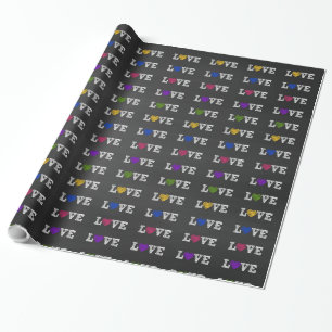 Love Hearts Chalkboard Wrapping Paper