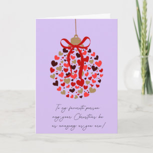Love Hearts Christmas Folded Holiday Card