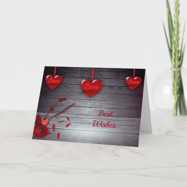 Love Hearts Congratulations Wedding Card (Front)