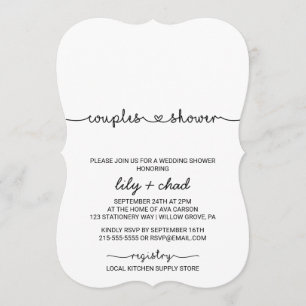 Love Hearts Couples Shower Invitation
