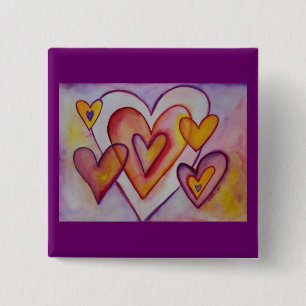 Love Hearts Custom Personalised Button Pins