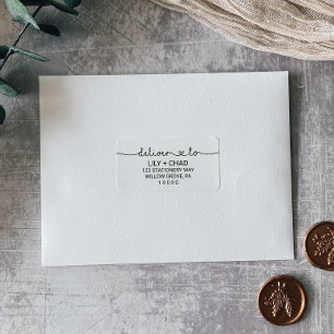 Love Hearts Deliver To Wedding Label