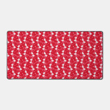 Love Hearts Doddles, Red, Desk Mat