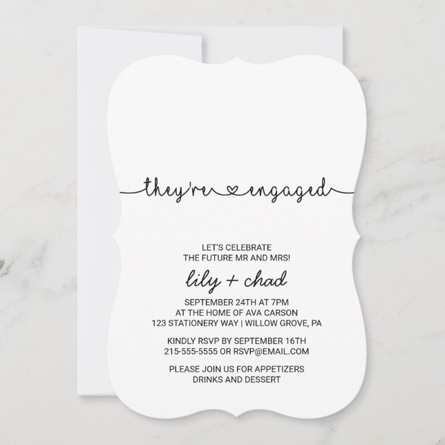 Love Hearts Engagement Party Invitation (Front)