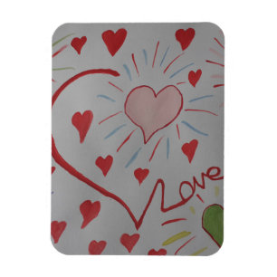 Love Hearts Flexible Photo Magnet