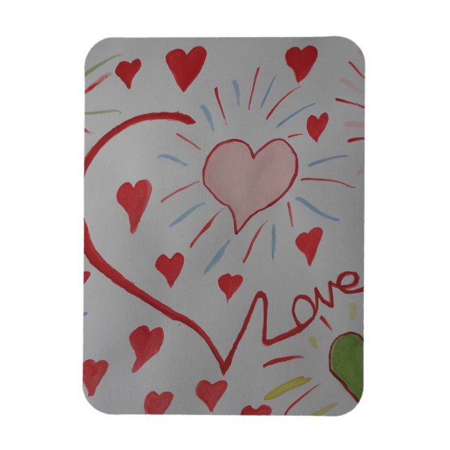 Love Hearts Flexible Photo Magnet (Vertical)