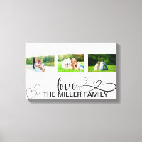 Love Hearts in Black Script Custom Photo Collage