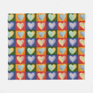 Love Hearts Inspirational Throw Fleece Blankets