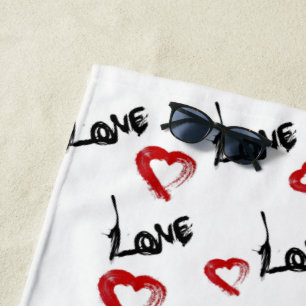 Love Hearts iPhone 15 Case Beach Towel
