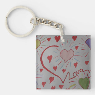 Love Hearts Key Ring