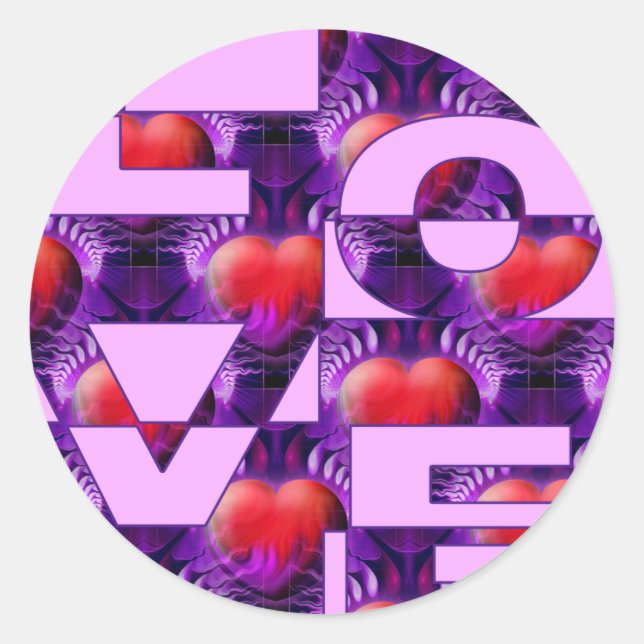 LOVE hearts | lightpink Classic Round Sticker (Front)