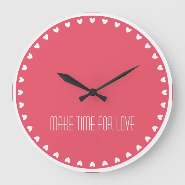 Love Hearts 'Make Time for Love' Clock (Front)