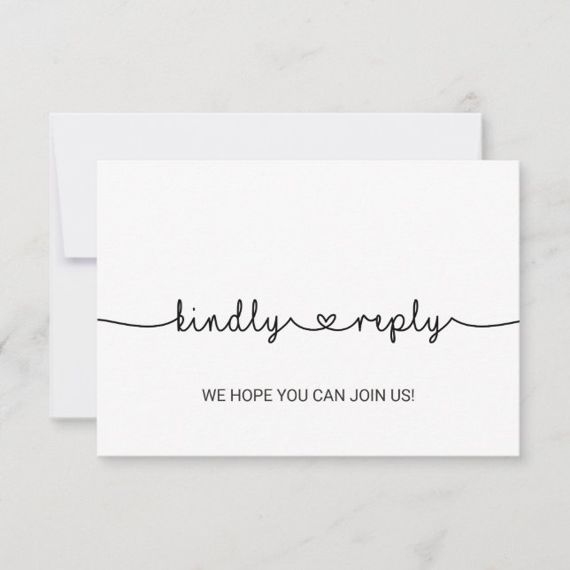 Love Hearts Menu Choice RSVP Card (Front)