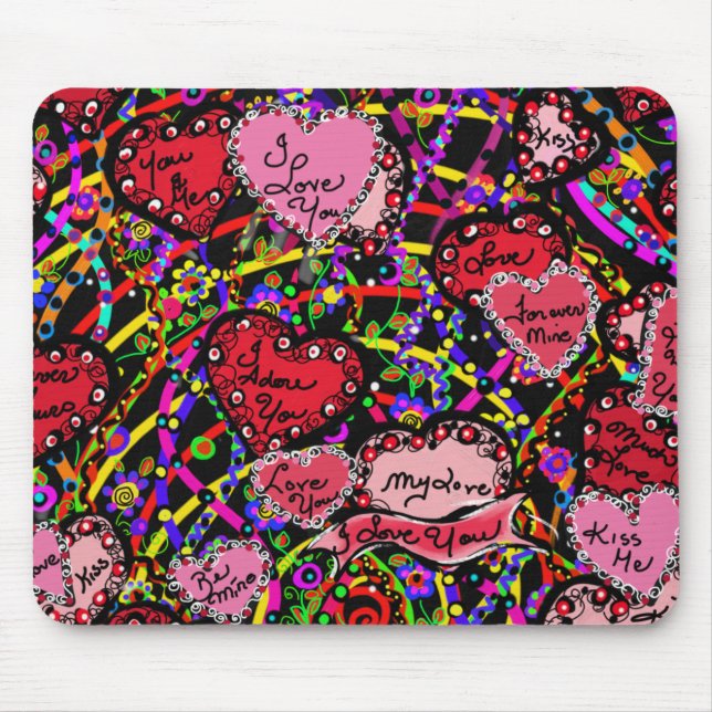 Love Hearts Mouse Pad (Front)