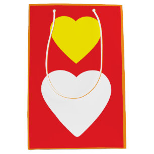 Love Hearts on Bright Red Classical Unique Simple Medium Gift Bag