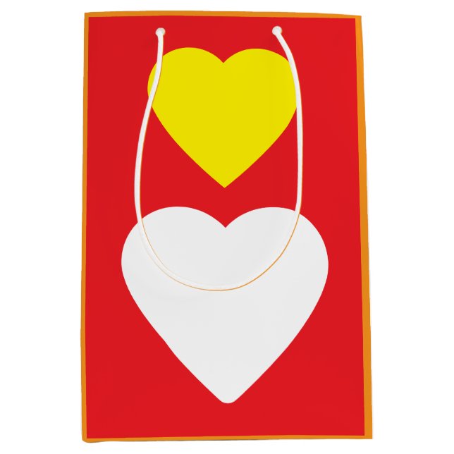 Love Hearts on Bright Red Classical Unique Simple Medium Gift Bag (Front)