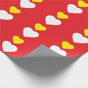 Love Hearts on Bright Red Classical Unique Simple Wrapping Paper