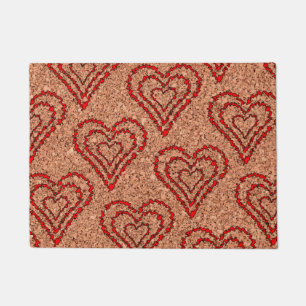 Love Hearts on Cork Board Doormat