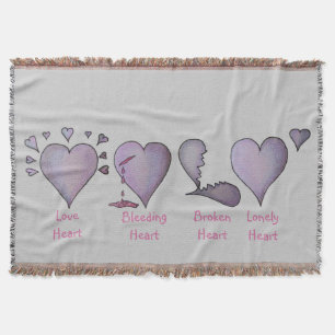 love hearts original love story painting design throw blanket