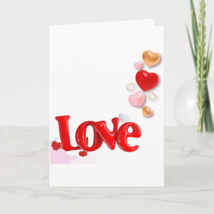 Love & Hearts Personalized Folded Card