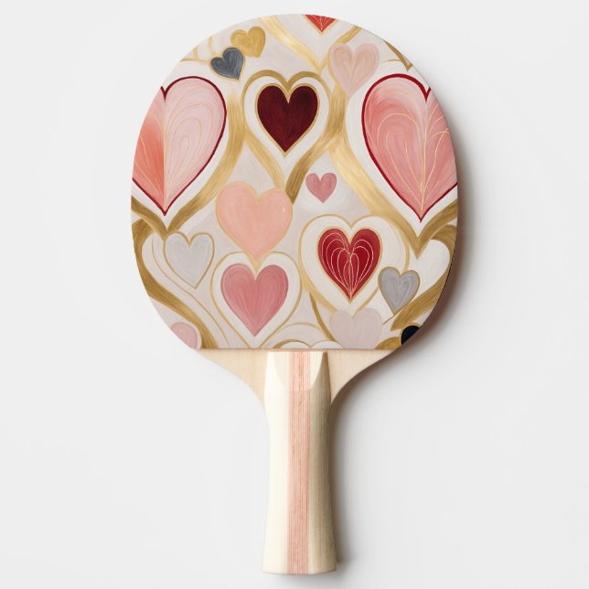 Love Hearts Ping Pong Paddle (Front)