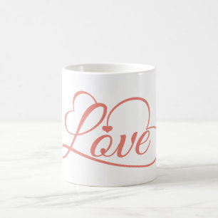 Love Hearts Pink And White Coffee Mug