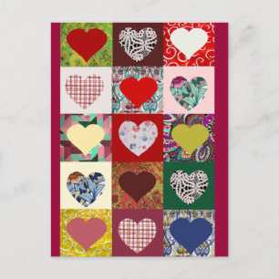 Love Hearts Quilt Postcard