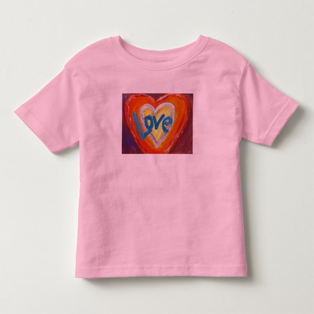 Love Hearts Ripple Inspirational Word Art T-Shirts (Front)