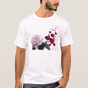 Love Hearts Roses Blossom Flower Destiny Nature T-Shirt