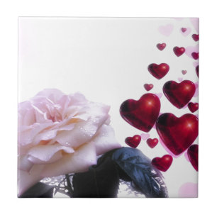 Love Hearts Roses Blossom Flower Destiny Nature Tile