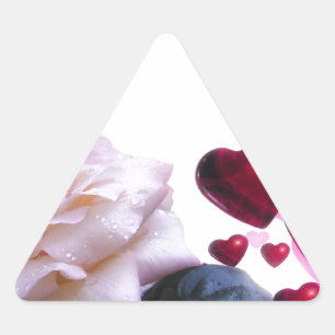Love Hearts Roses Blossom Flower Destiny Nature Triangle Sticker