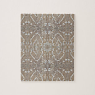 Love Hearts Sea Shells, Romantic Exotic Tropical Jigsaw Puzzle