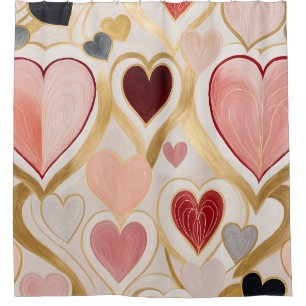 Love Hearts Shower Curtain