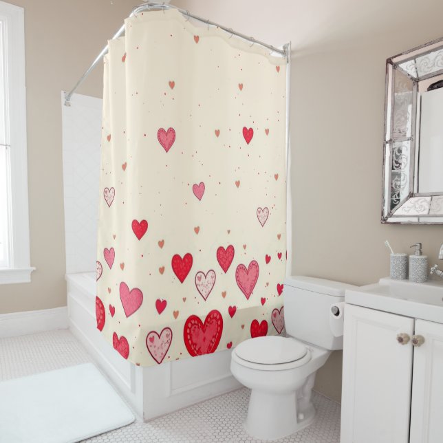 Love Hearts - Shower Curtains (In Situ)