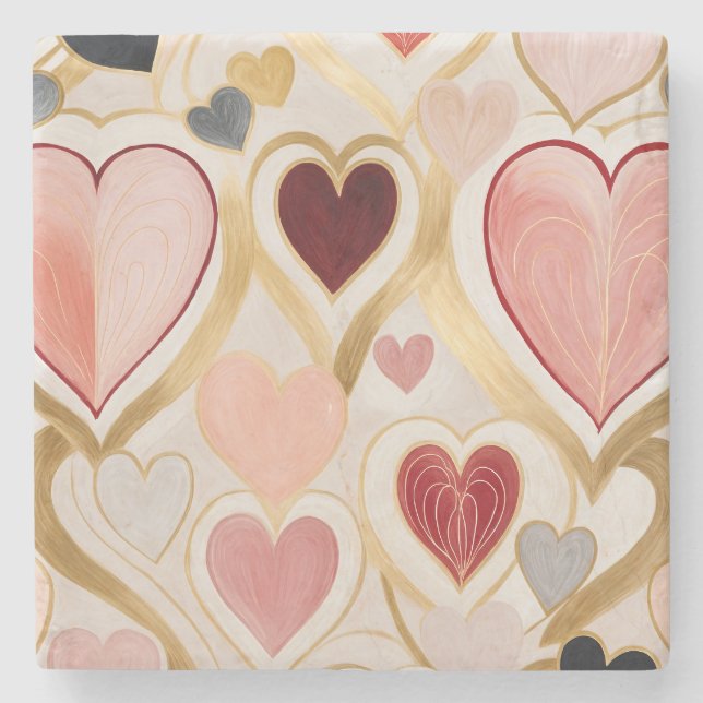 Love Hearts Stone Coaster (Front)