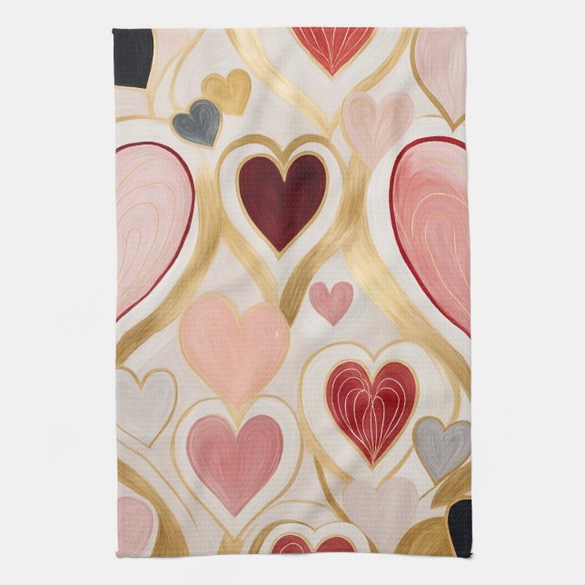 Love Hearts Tea Towel (Vertical)
