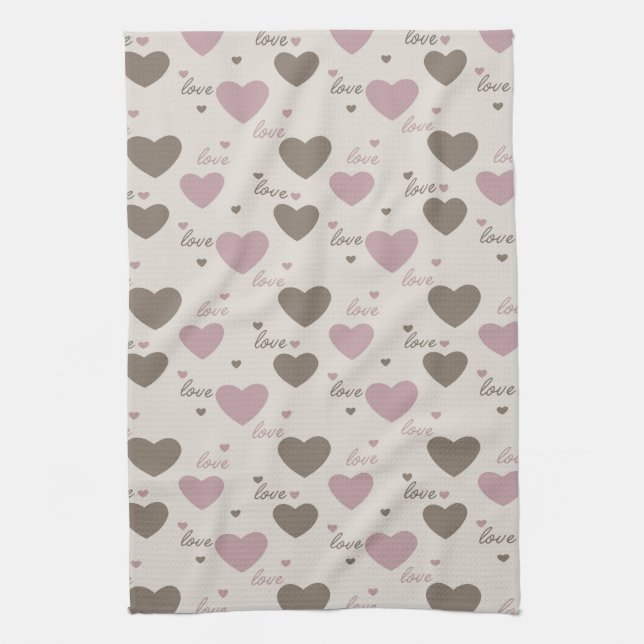 Love Hearts Tea Towel (Vertical)