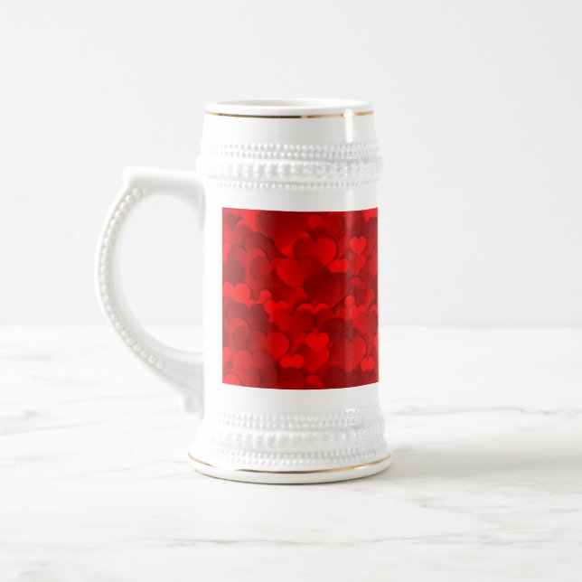 Love Hearts Texture Red Pattern-19909 Paper Coaste Beer Stein (Left)