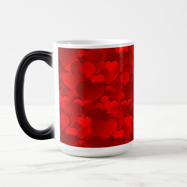 Love Hearts Texture Red Pattern-19909 Paper Coaste Magic Mug (Left)