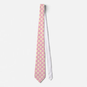 Love & Hearts Tie Neck Tie Pink Pattern Tie Modern