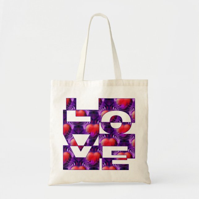LOVE hearts Tote Bag (Front)