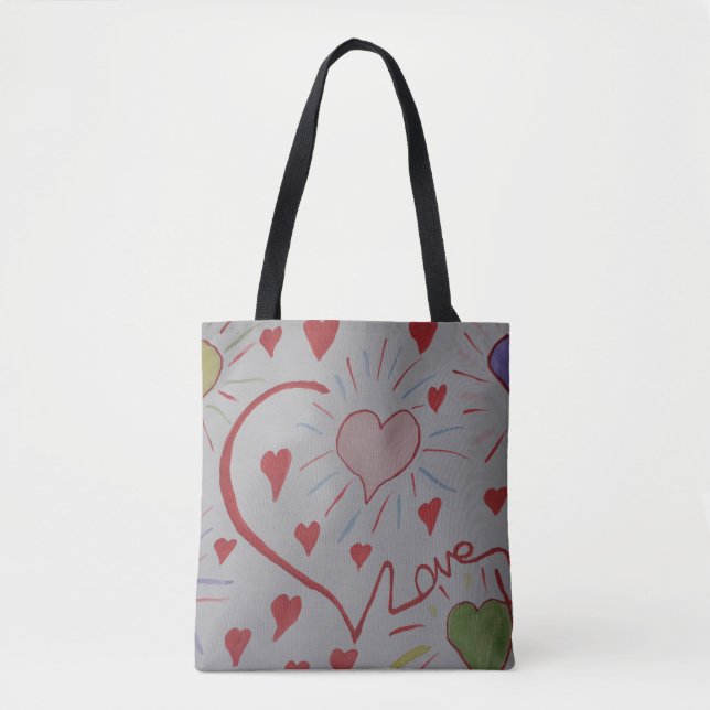 Love Hearts Tote Bag (Front)