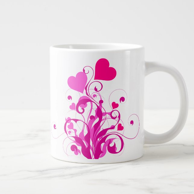 Love Hearts Tree-25053 Large Coffee Mug (Right)